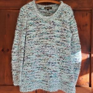 Absolutely Famous multi blue/white sweater.  (M)